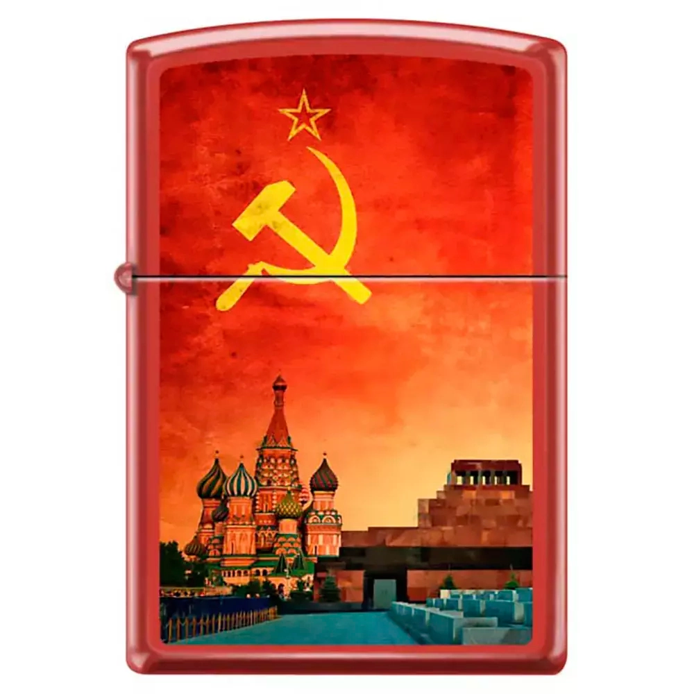 Зажигалка Zippo 233 Красная Москва, Red Matte