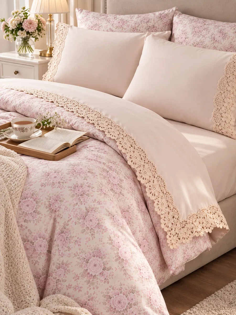 Gelin Home КПБ 6 пр. ROSE пыльная роза пододеяльник 200*220, простынь 240*260, наволочки 50*70 2шт, декоративные наволочки 50*70 2шт GLNN603 — фото 5