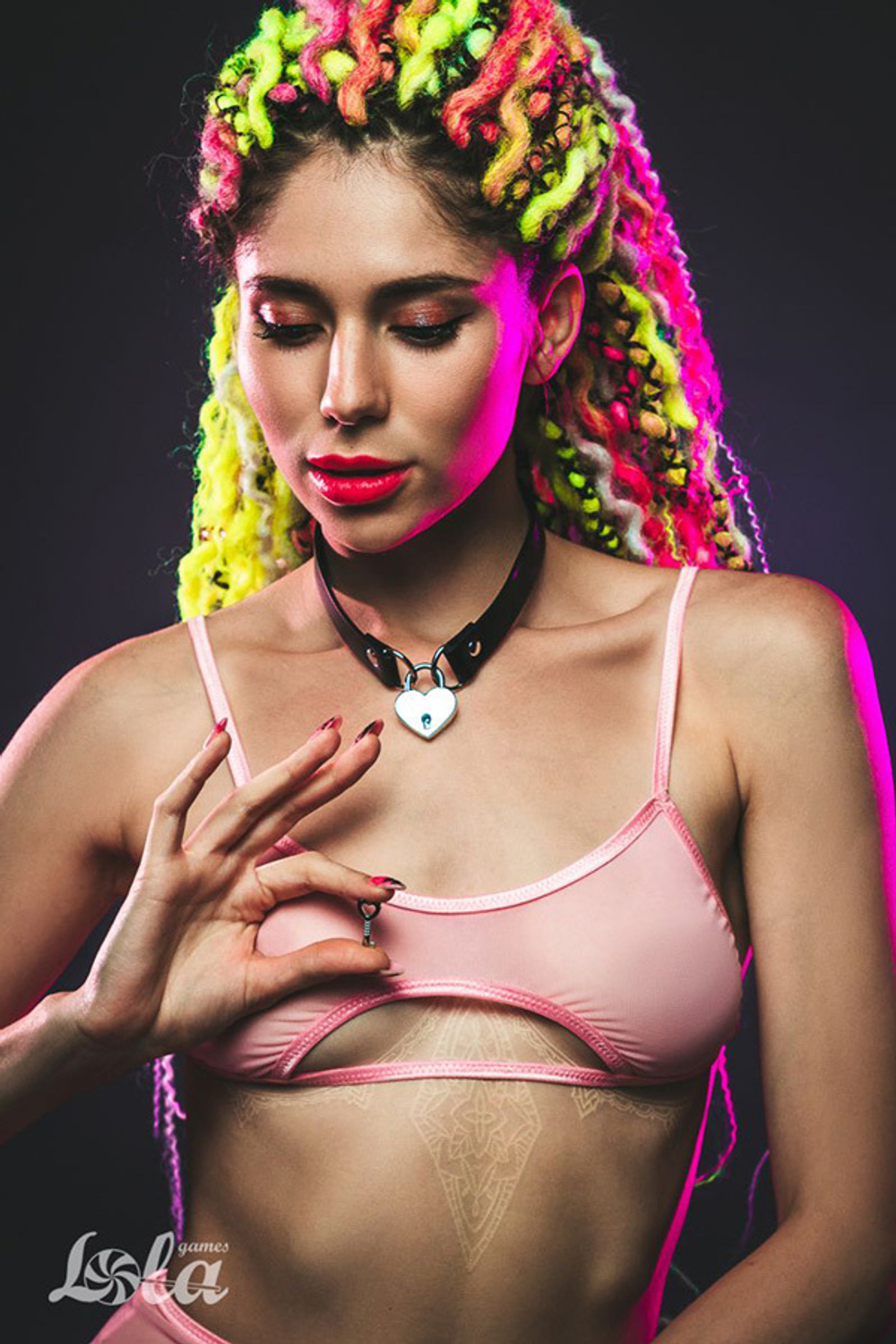 Черный ошейник с замком и ключиком Lola Games Party Hard Utopia 1091-01lola