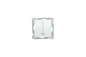 Выключатель IEK ВС10-2-1-Б 2 клавишный с индикацией 10А BOLERO белый EVB21-K01-10-1