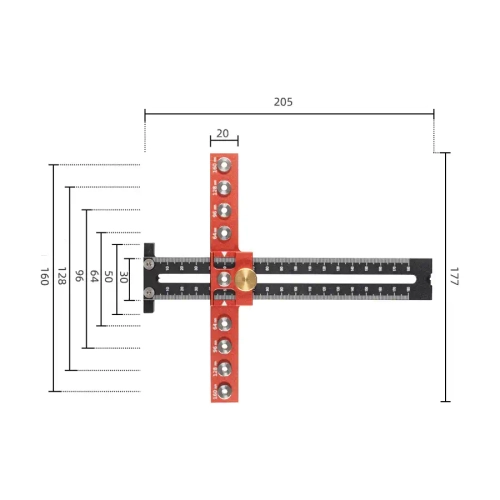 Кондуктор для установки мебельных ручек Woodwork DGA-009