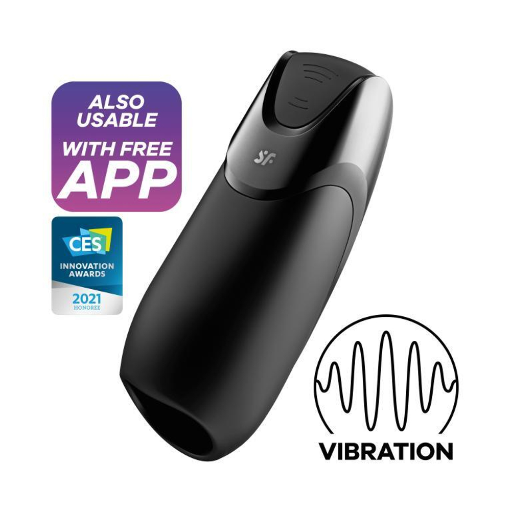 Черный мужской вибромастурбатор Men Vibration+ (Цвет: черный)