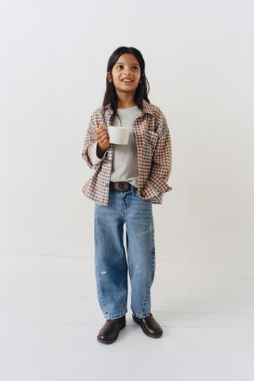 ZARA ДЖИНСЫ BARREL С РАЗРЕЗАМИ, СИНИЙ