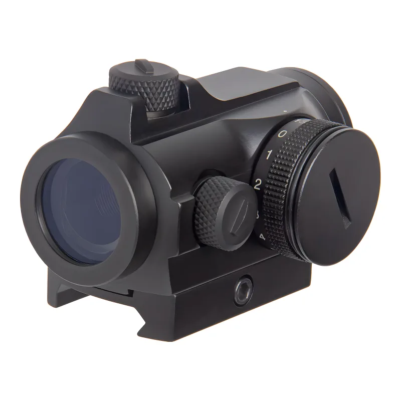Коллиматор Target Optic 1x22, Weaver, красная марка, точка 2 MOA, проставка - вид справа на низком креплении