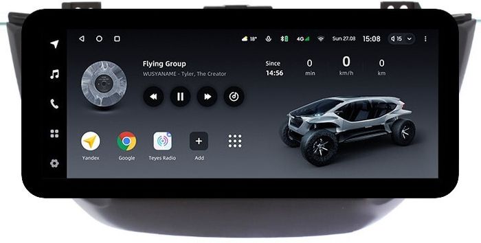 Магнитола для Hyundai Tucson 3 2015-2018 (без штатной КЗВ, рамка черная) - Teyes LUX ONE ROUND монитор 12.3" 2K QLED на Android 10, Быстрая, CarPlay, 4G SIM-слот