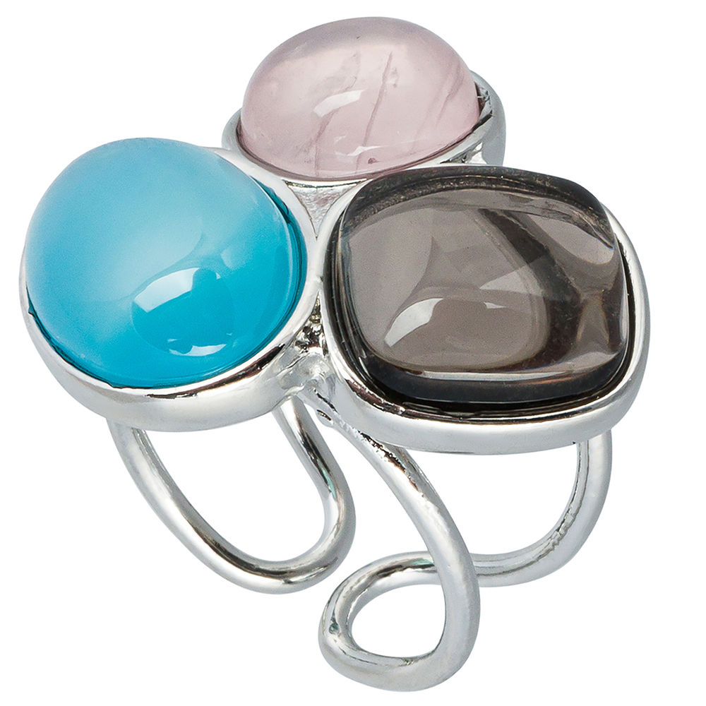 Кольцо Possebon Azul, Q.Rose, Obs Fume K0178.20.7.11 S с регулируемым размером