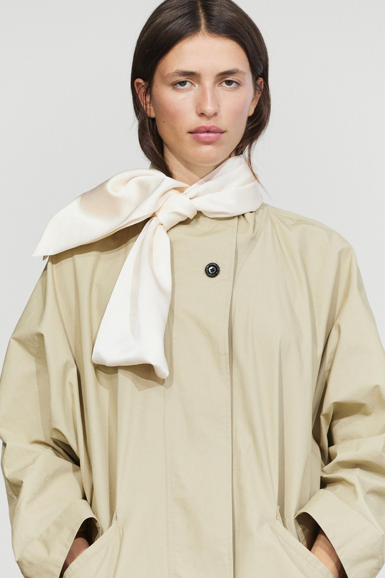 Massimo Dutti Шарф с глянцевым блеском, натуральный/кремовый