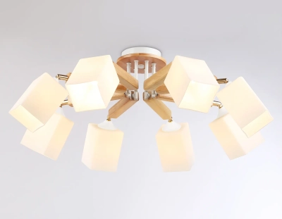 Подвесная люстра TR9522/8 WH/GD/FR белый/золото/белый матовый E27*8 max 40W D790*260
