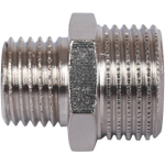 Ниппель редукционный STOUT SFT 0004 - 3/8" x 1/4" (для стальных труб, латунь никелированная)