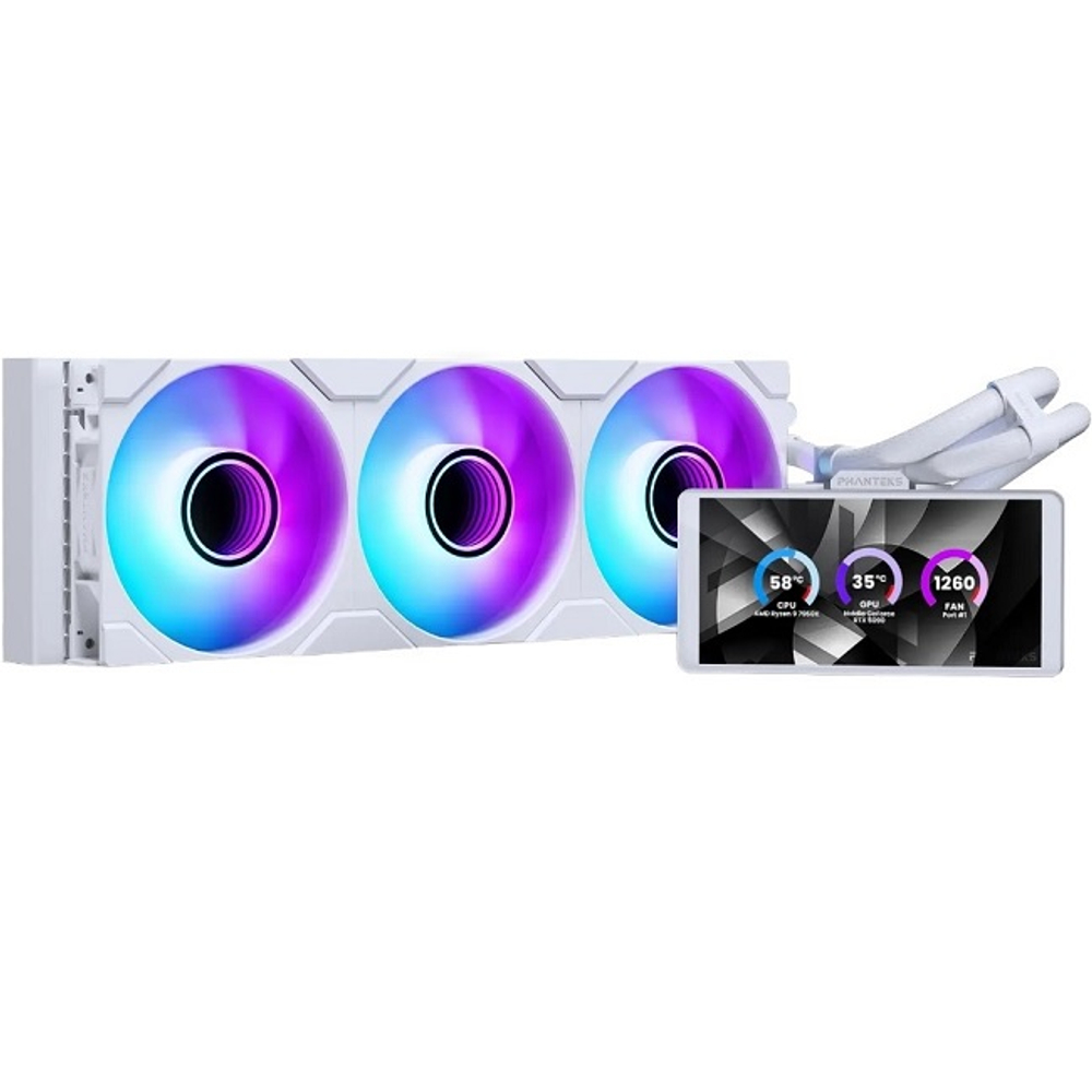 Система водяного охлаждения Phanteks Glacier One 360M25 G2 6” LCD ARGB, белый (PH-GO360M25G2LCD_DWT01)