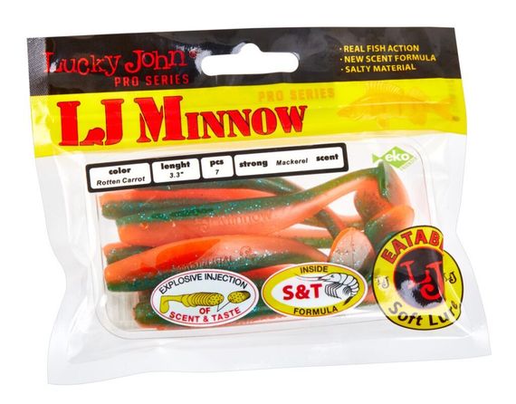 Виброхвосты съедобные LJ Pro Series MINNOW 3.3in (8.4 см), цв. T56, 7 шт.
