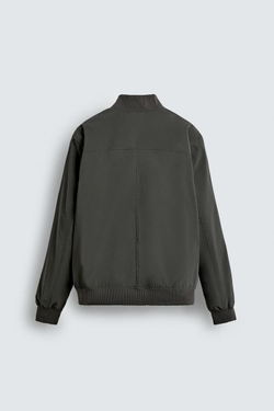 ZARA БОМБЕР ИЗ ВЫСОКОТЕХНОЛОГИЧНОЙ ТКАНИ, ЗЕЛЕНЫЙ/СЕРЫЙ