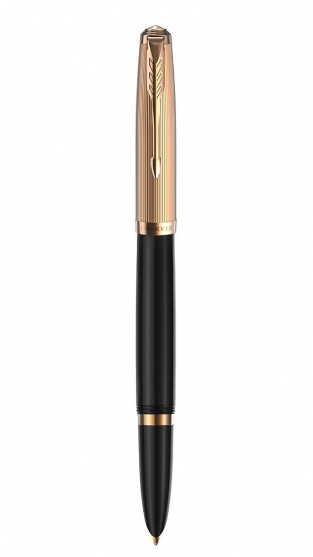 Перьевая ручка Parker 51 DELUXE BLACK GT, перо: F, цвет чернил: black, в подарочной упаковке.
