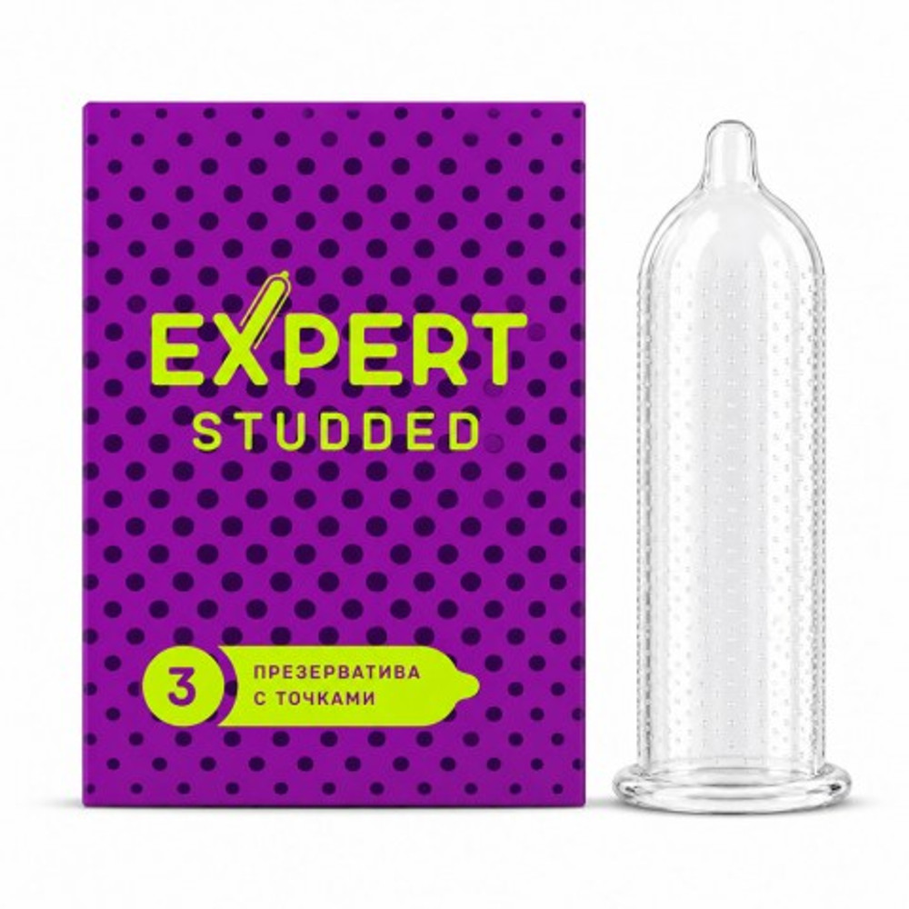 Презервативы EXPERT STUDDED № 3 (облегающие, точечные), 3 шт.