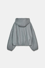 Мягкая куртка-бомбер с капюшоном оверсайз - ZARA