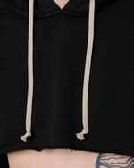 RICK OWENS DRKSHDW ХУДИ ЧЕРНАЯ МУЖСКАЯ УКОРОЧЕННАЯ