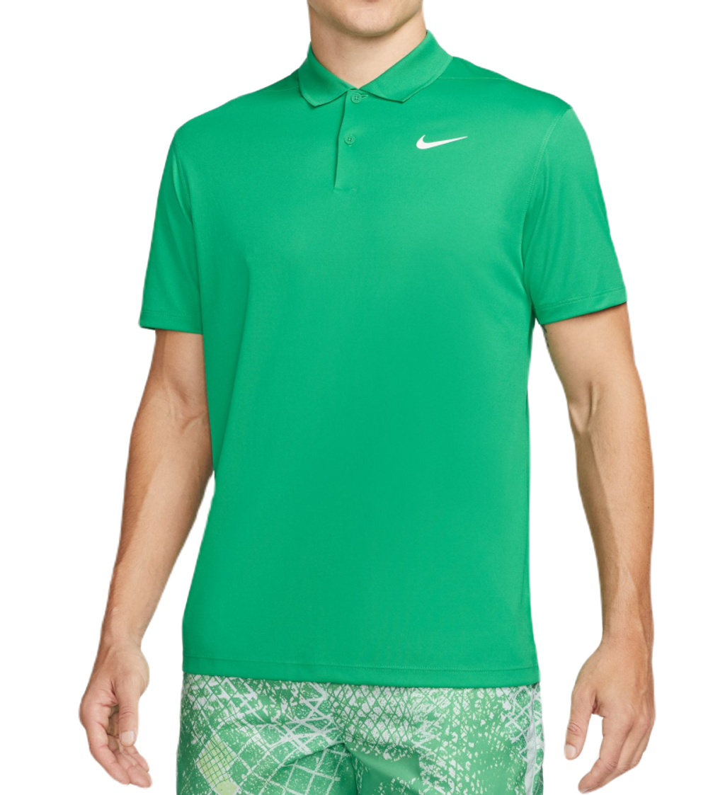 Мужское теннисное поло Nike Court Dri-Fit Pique Polo - stadium green/white