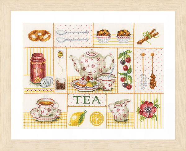 Набор для вышивания нитками Lanarte, Tea party, 39х29 см