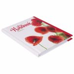 Блокнот МАЛЫЙ ФОРМАТ (110х147 мм) А6, 80 л., ламинированная обложка, выборочный лак, клетка, BRAUBERG, "Красные маки", 123243