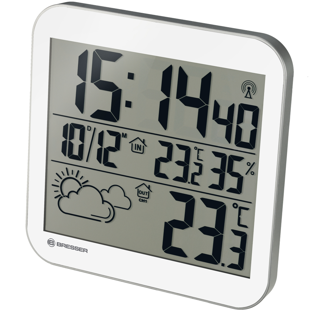 Часы настенные Bresser MyTime LCD, белые