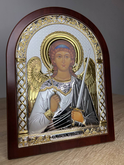Ангел Хранитель, икона арочная, красное дерево 175х225 — детальный вид