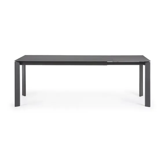 Раздвижной стол Axis 160-220x90 см, черная керамика, черный каркас