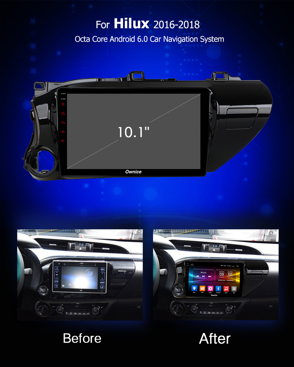 Установочный комплект для TOYOTA HILUX 2015+  KUBERG OL-1686