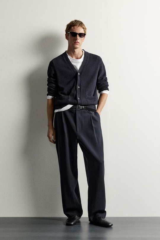 ZARA БРЮКИ RELAXED FIT СО СКЛАДКАМИ, ПОЛОСКИ