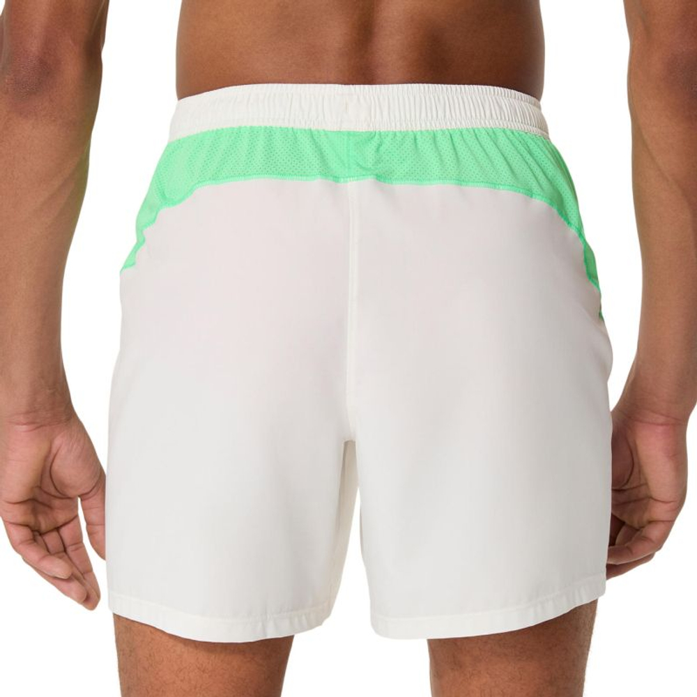 Мужские теннисные шорты Asics Padel Court 7in — cream/vital green