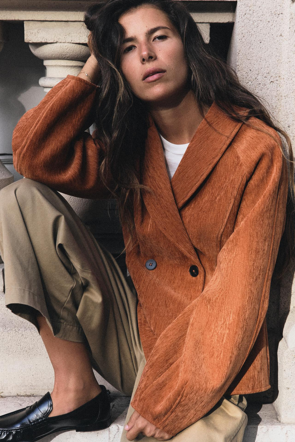ZARA ПРИТАЛЕННАЯ КУРТКА С ЗАПАХОМ, ЦВЕТ ЖЖЕНОГО АПЕЛЬСИНА