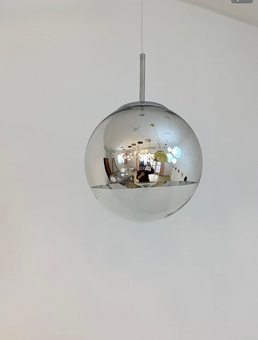 Pendant design lamp Mirror Ball by Tom Dixon (Silver)