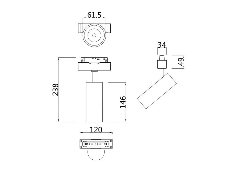 Магнитный трековый светильник Maytoni Focus LED TR019-2-15W4K-W