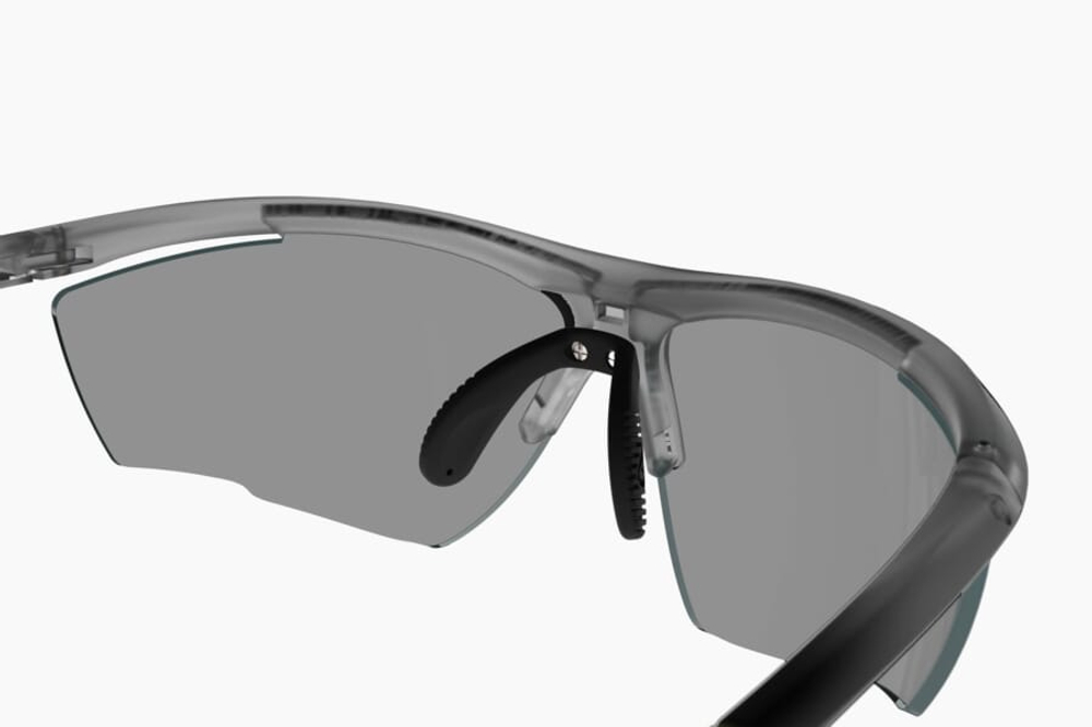 Спортивные очки с диоптриями Demetz Relief L / Matte Crystal / Matte Blue 67-13 Grey Polarized Mirror Electric Blue Cat.3