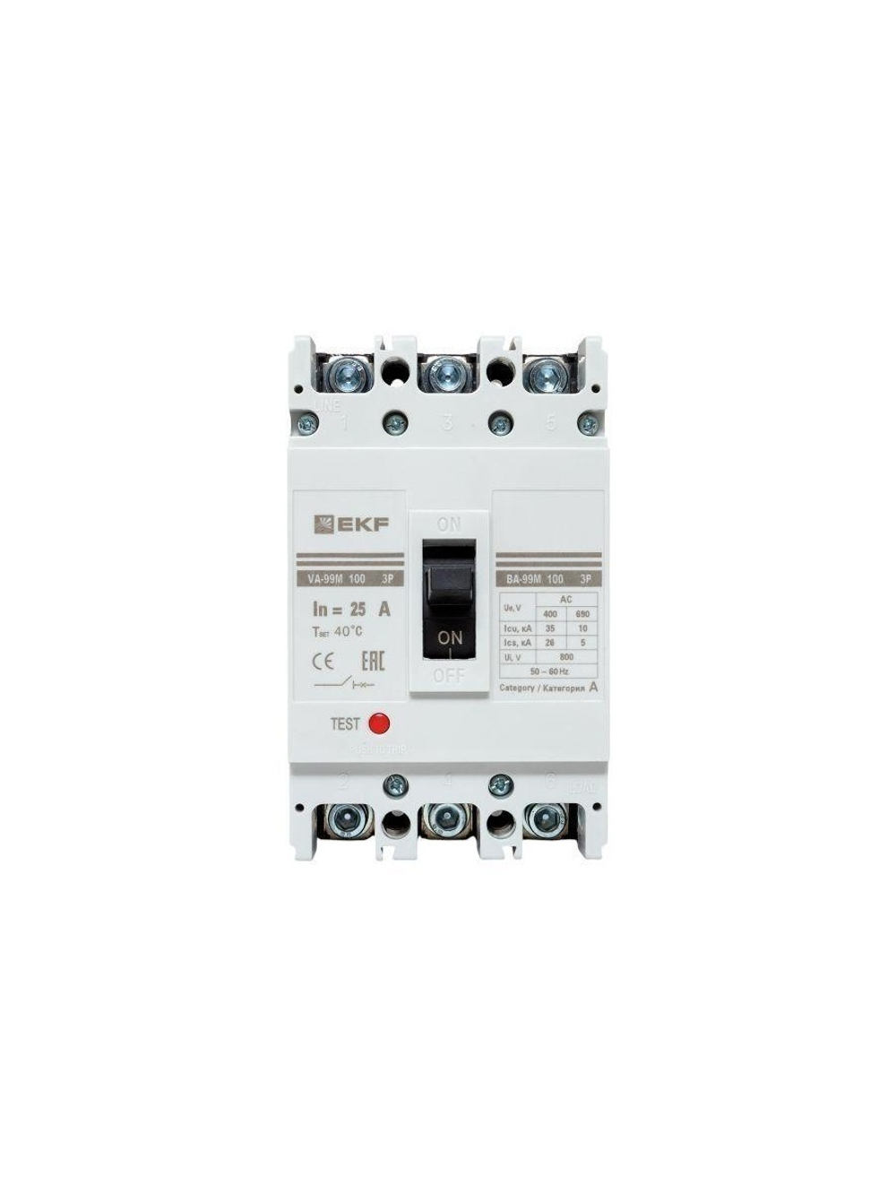 Выключатель автоматический 3п 100/25А 35кА ВА-99М PROxima EKF mccb99-100-25m