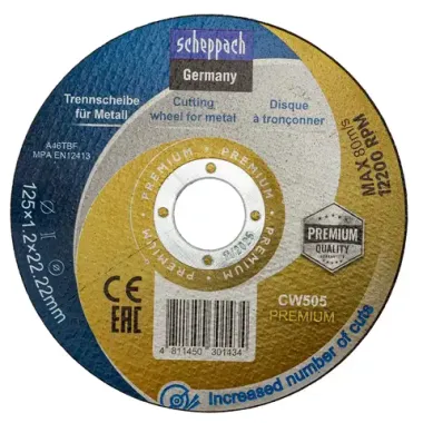 Круг отрезной по металлу 125x1,2x22,2мм Scheppach Sch-CW505 PREMIUM