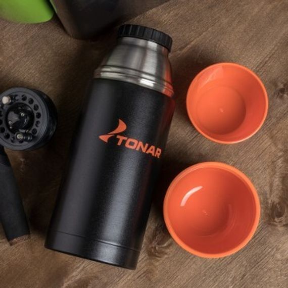 Термос TONAR 750ML HS.TM-024  черный (дополн.пласт.чашка) TONAR