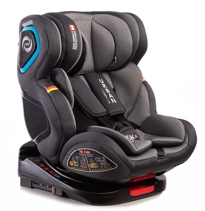 Peppy Автокресло Urban Isofix iron серый 0-36