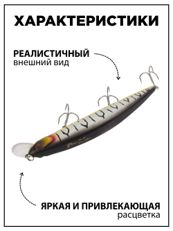 Воблер Минноу Rudla 130 мм 22 г, цвет #08