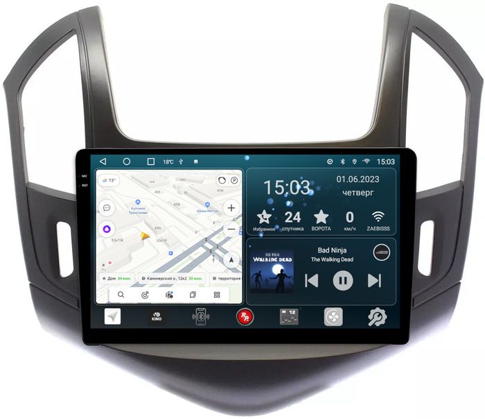 Магнитола для Chevrolet Cruze 2012-2015 (серебро/черный) - RedPower 048 Android 10, Быстрая, QLED+2K, CarPlay, SIM-слот