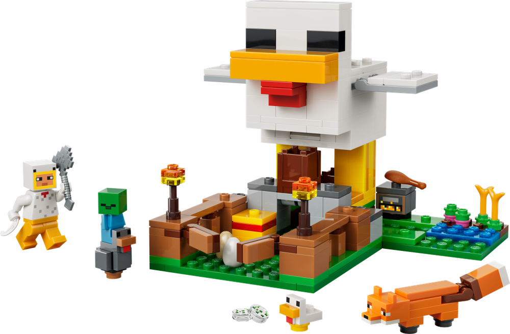 Конструктор Лего Майнкрафт Куриная ферма 21585 | LEGO Minecraft Chicken Farm | набор с фермой, курами | 241 деталь 8+