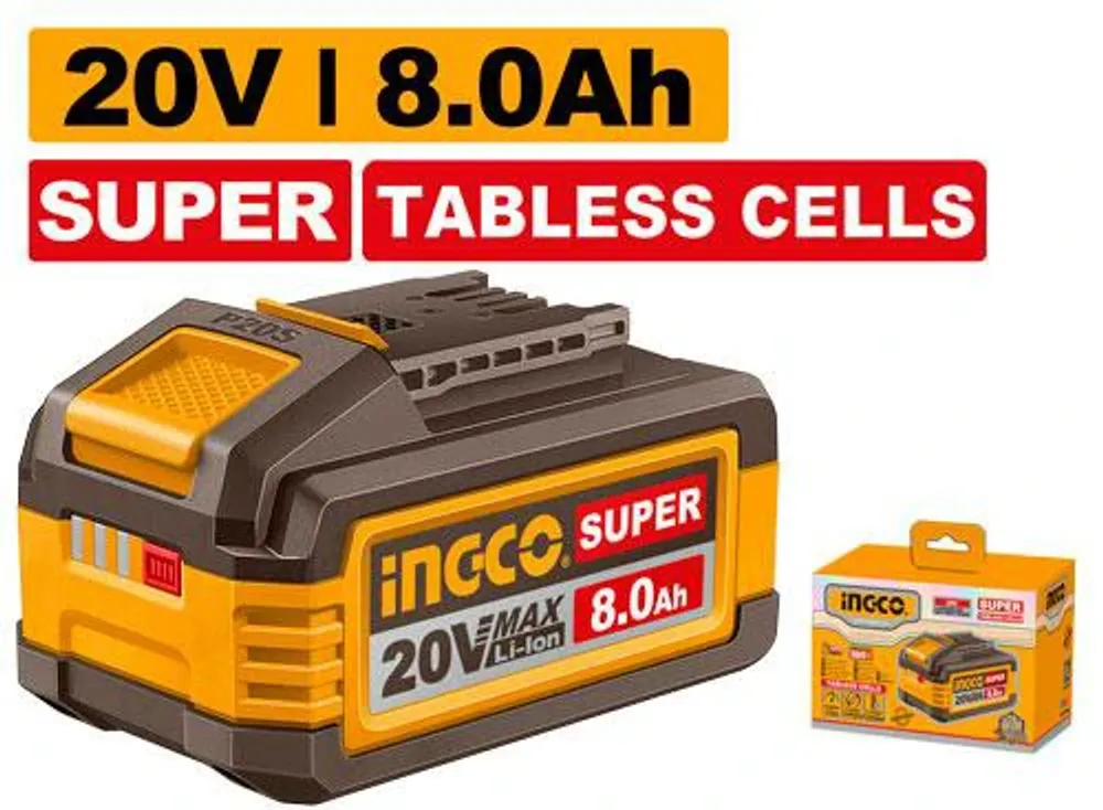 Аккумуляторная батарея TABLESS 20В/8.0Ач. INGCO FBLI2158