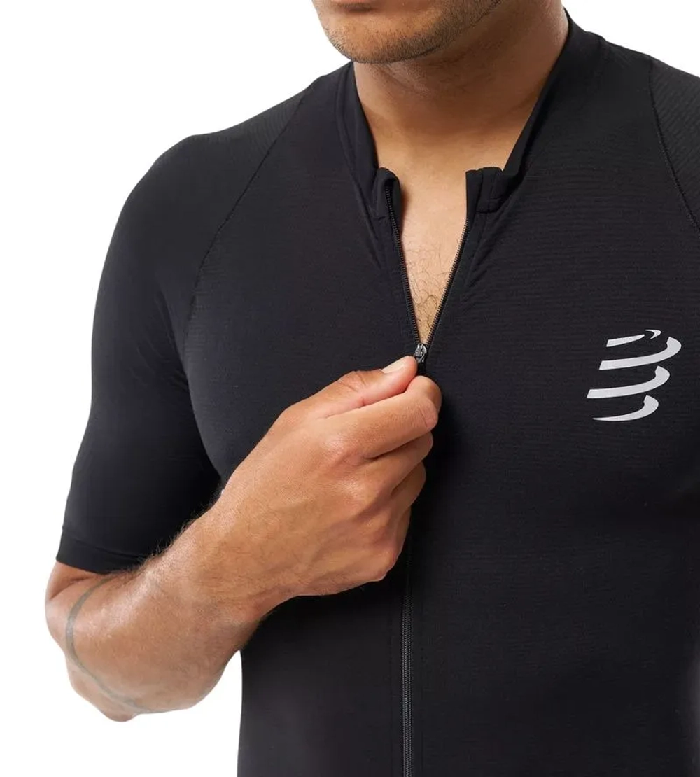 Теннисная футболка Compressport Trial Racing Postural SS Top - black