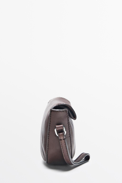 Massimo Dutti Мини-сумка через плечо, кожа наппа, пестро-коричневый