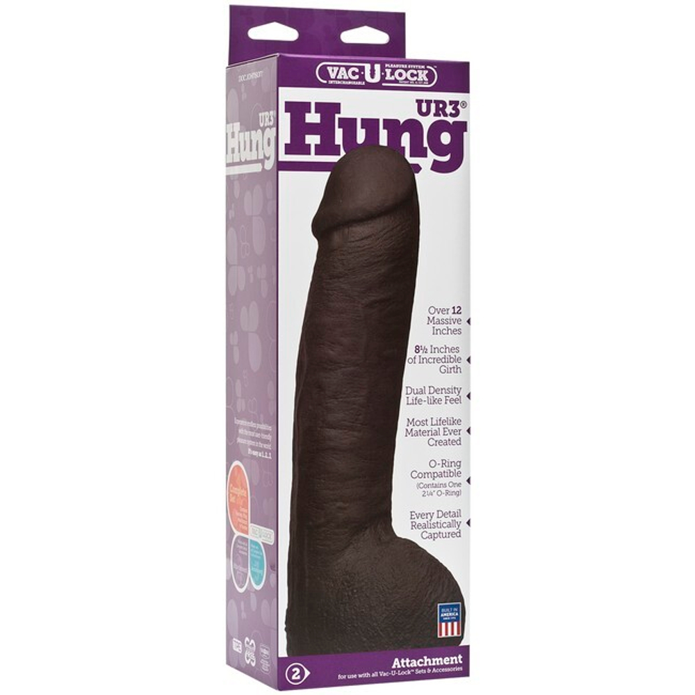 Насадка фаллоимитатор черная Hung Vac-U-Lock CodeBlack (Цвет: чёрный)