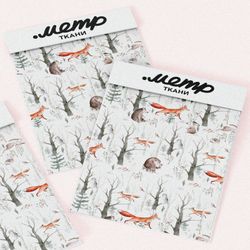 Ткань флис лиса со зверьками