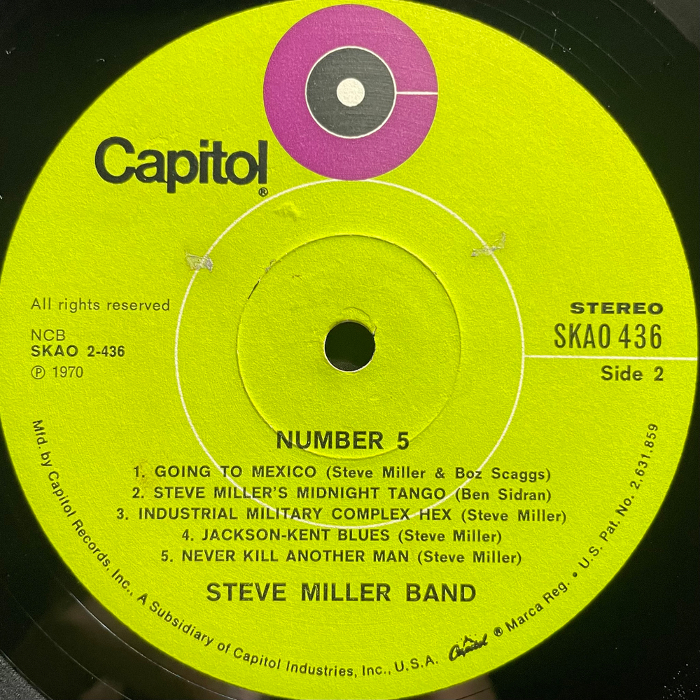 Steve Miller Band ‎– Number 5 (Скандинавия 1970г.)