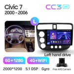 Teyes CC3 2K 9"для Honda Civic 7 2000-2006