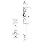 Метчик маш/руч спиральный M12X1.75 DIN376 (HSS-Co)