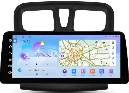 Магнитола для Renault Logan 2 / Sandero 2 / 2014+ (рамка 9) - FarCar S500-TS18 монитор 12.3" 2K QLED на Android 14, Быстрая, CarPlay, 4G SIM-слот