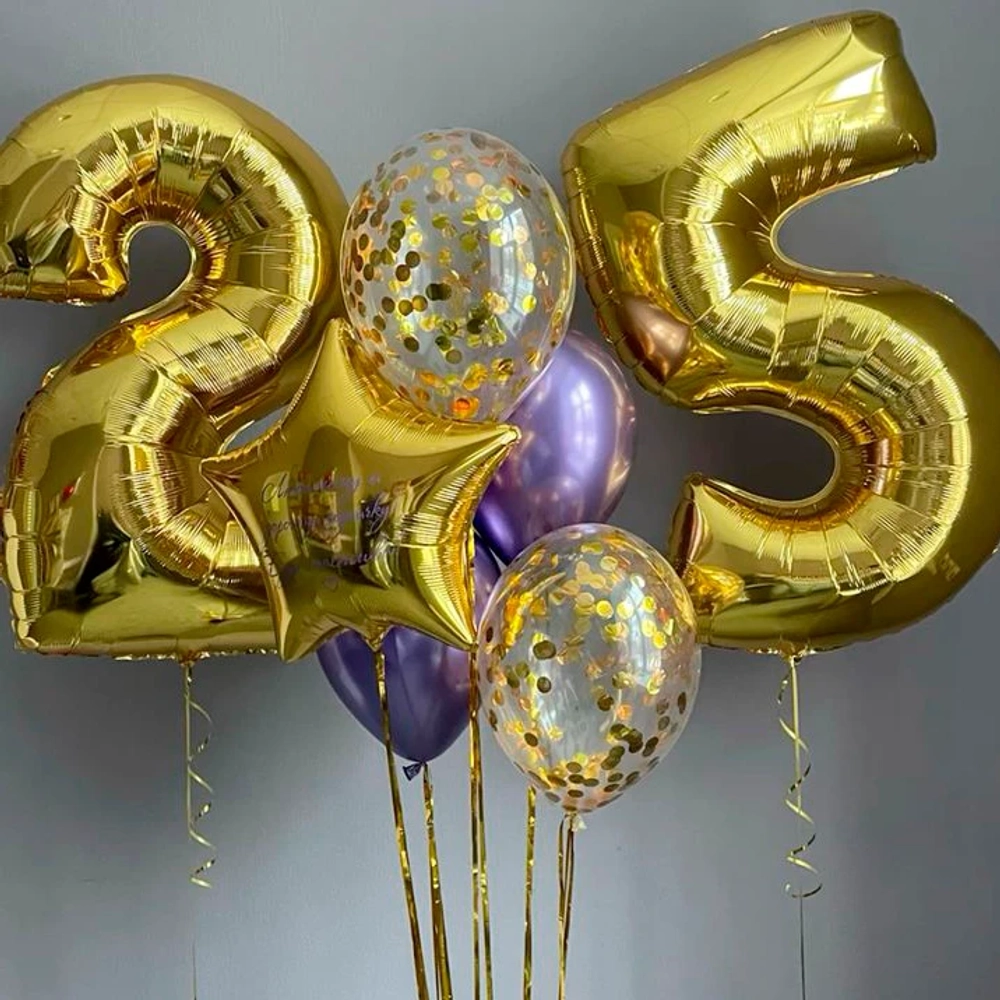 Золотая композиция для девушки на 25-летие